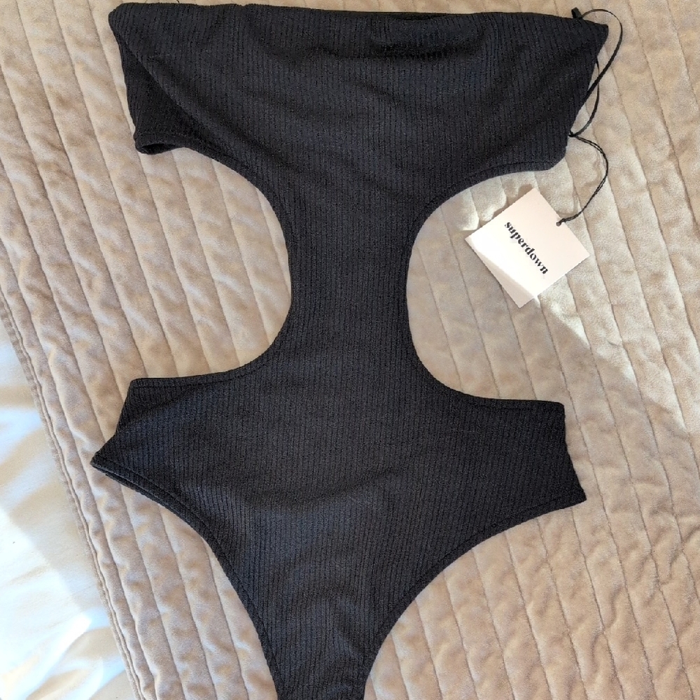 superdown Black Cutout One Piece Swimsuit